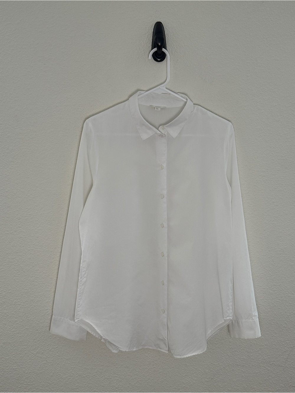 COS White Cotton Button Up Shirt Long Sleeve Blouse Minimalist Top Size 8